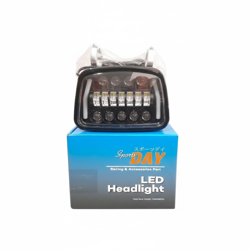 LAMPU DAYMAKER KOTAK RX KING | Headlamp LED Proyektor Terang Putih Plug & Play Model Custom Retro Cl