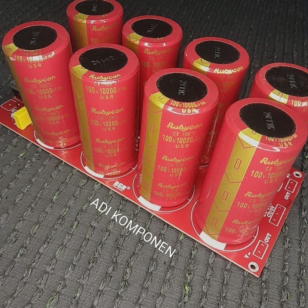 PAKET LENGKAP KIT PCB PSU 8ELCO 6ELCO 4ELCO RUBYCON 100V 10.000UF USR MERAH ORIGINAL