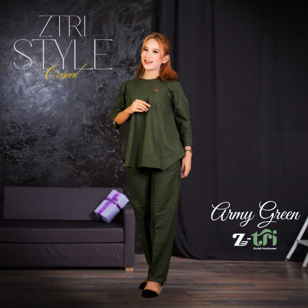 One set wanita daily kekinian bahan katun linen rami premium