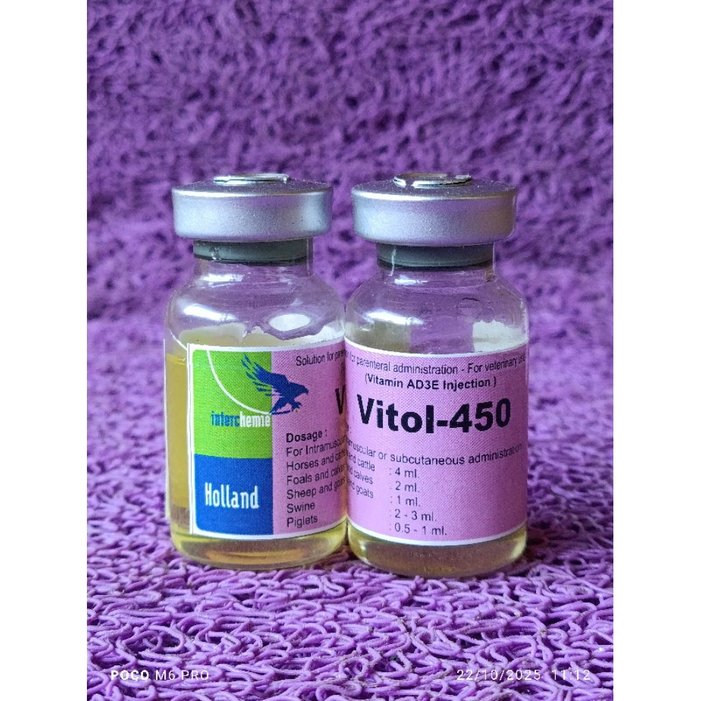 Vitol 450 vitamin kesuburan hewan. repack original 10 ml