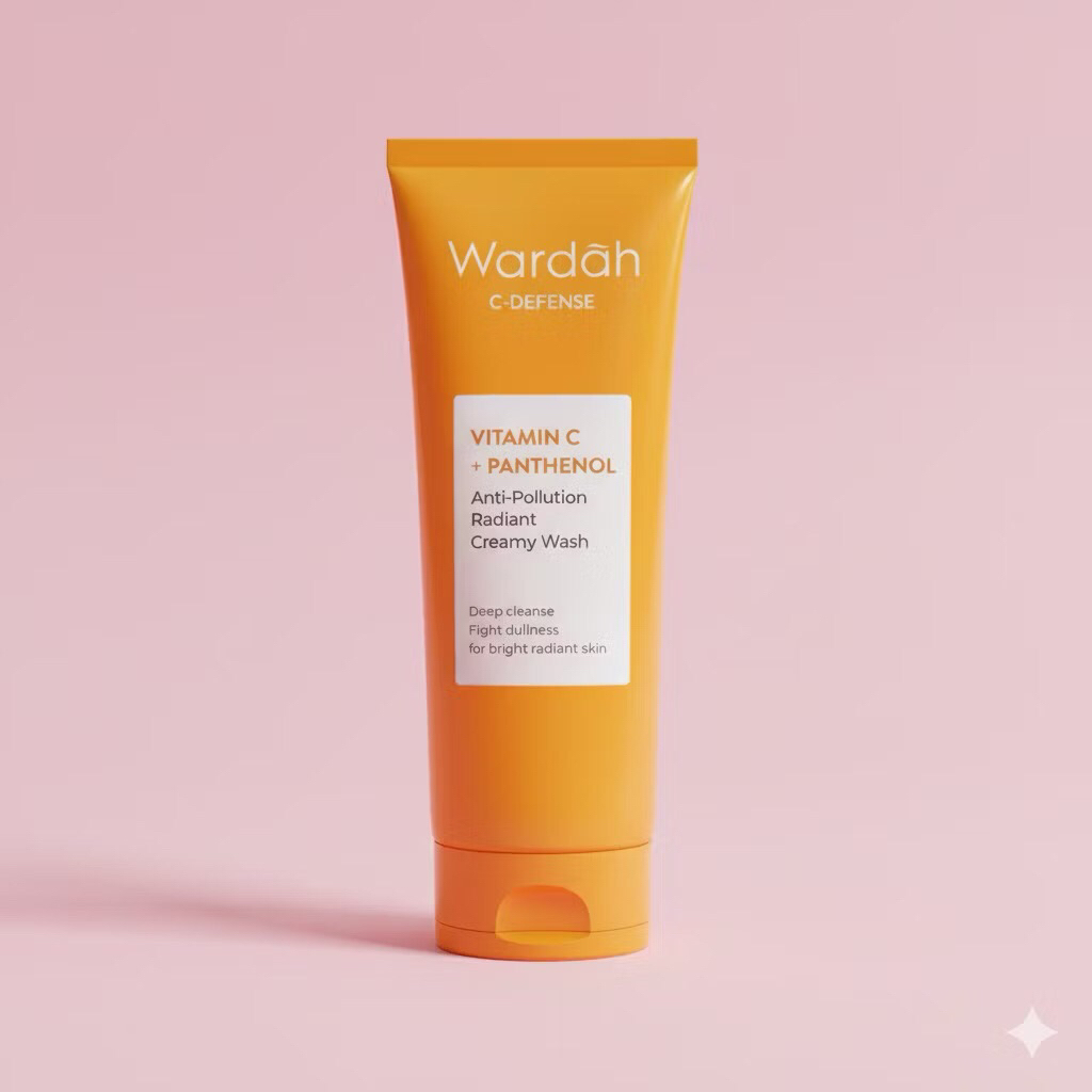 Wardah C-defense Energizing Creamy Vitamin c Wash 60 ml 100 ml Wardah Facial Foam Facial wash sabun 