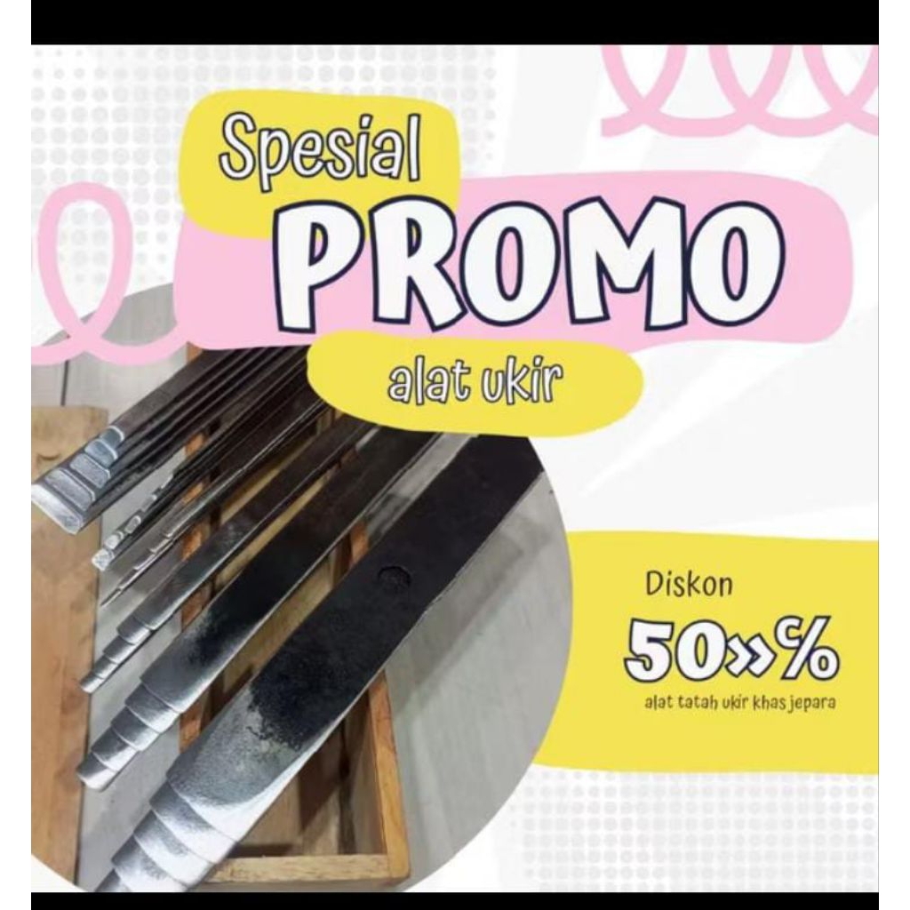 Alat Pahat Tatah Ukir Kayu Asli Jepara Kerajinan Pahat Ukir Kayu 1set Isi 15Pcs