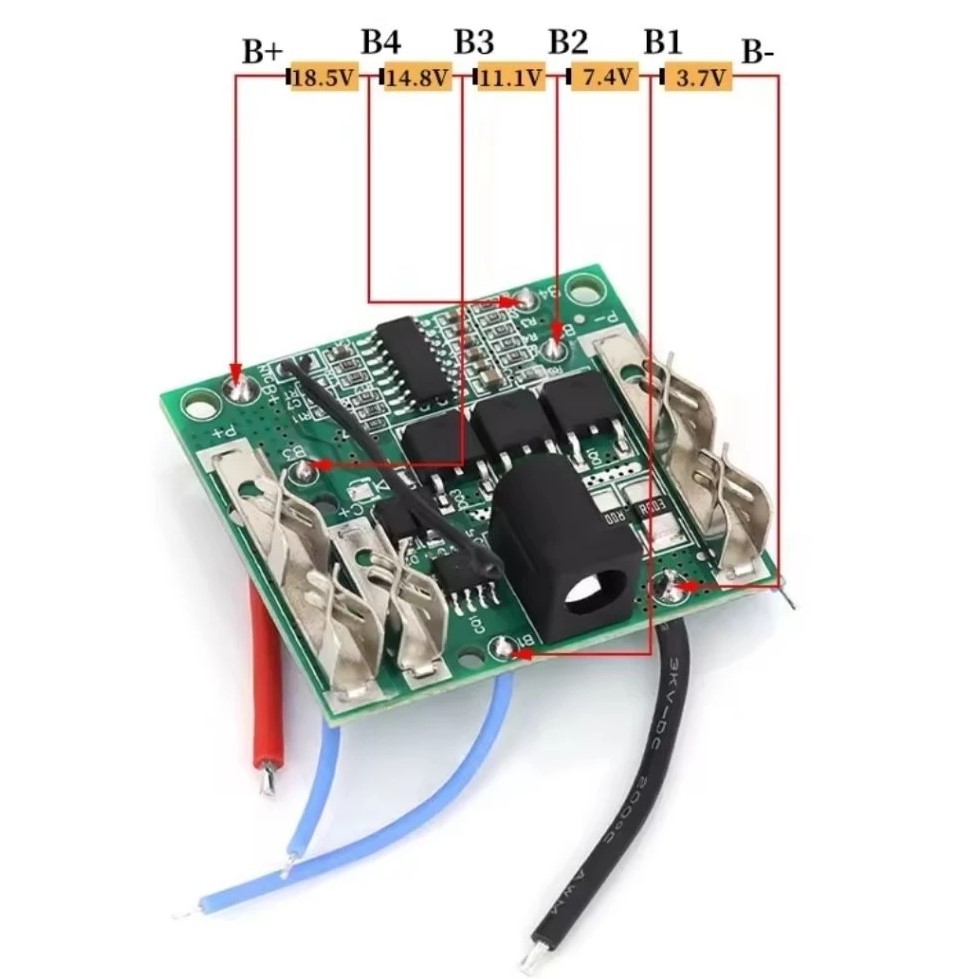 BMS 5S 21V 20V 3MOS Untuk Baterai Bor Cordless LXT Soket Umum Universal Bisa Charger Cas Soket DC