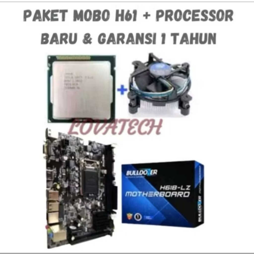 PAKET SIAP RAKIT CORE I5 GEN 3 MOBO H61 + CORE I5 3470 GARANSI 1 TAHUN
