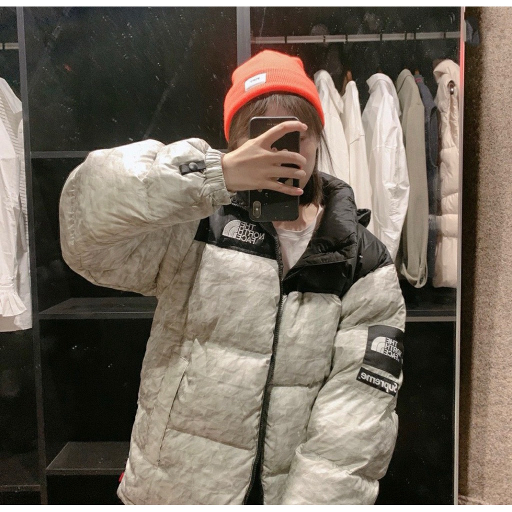 Puffer Jacket TNF x Spreme Nuptse Paper Print