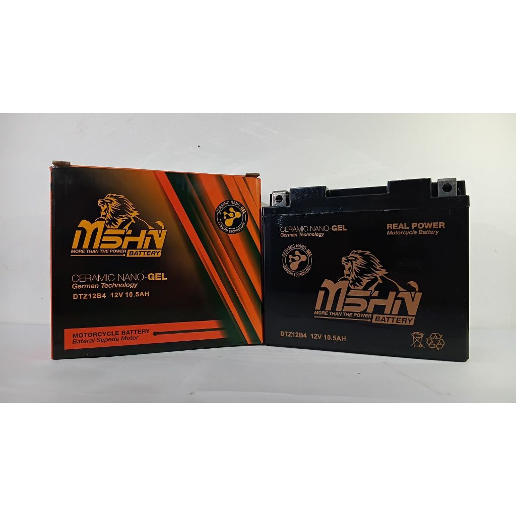 MSHN NANOGEL BATTERY DTZ12B4 Pengganti YT12B-BS /YT12B-BS / MBT12B4 / DIAVEL , HYPERMOTARD ,  HYPERS