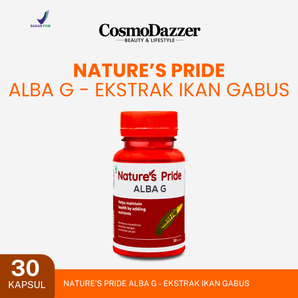 NATURE'S PRIDE ALBA G EKSTRAK IKAN GABUS ALBUMIN ISI 30 DAN 100 KAPSUL