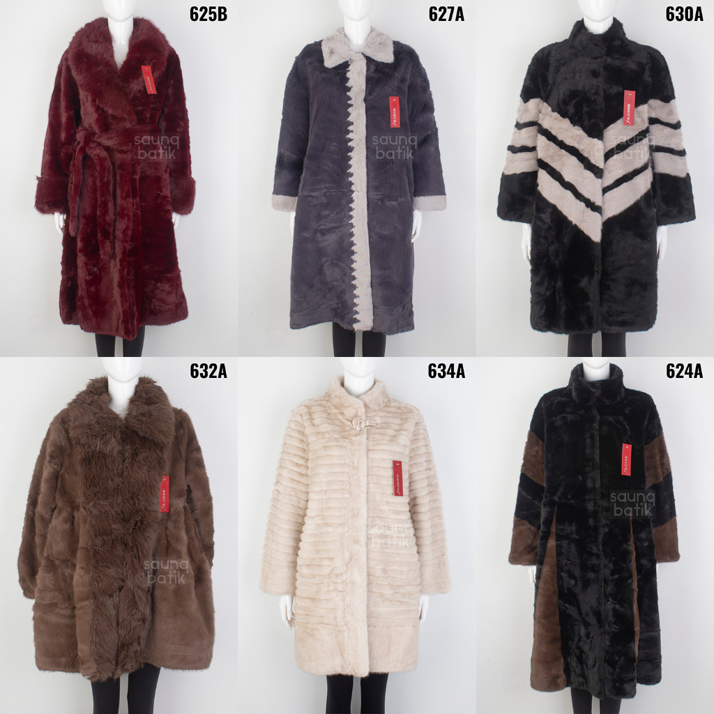 MANTEL BULU WANITA MANTEL TEBAL PANJANG