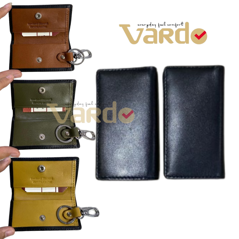 PAKEAN.ID Dompet 3/4 - Dompet Pria Kulit Asli Lombardi Giovanni Key Holder Gantungan Kunci Mobil dll