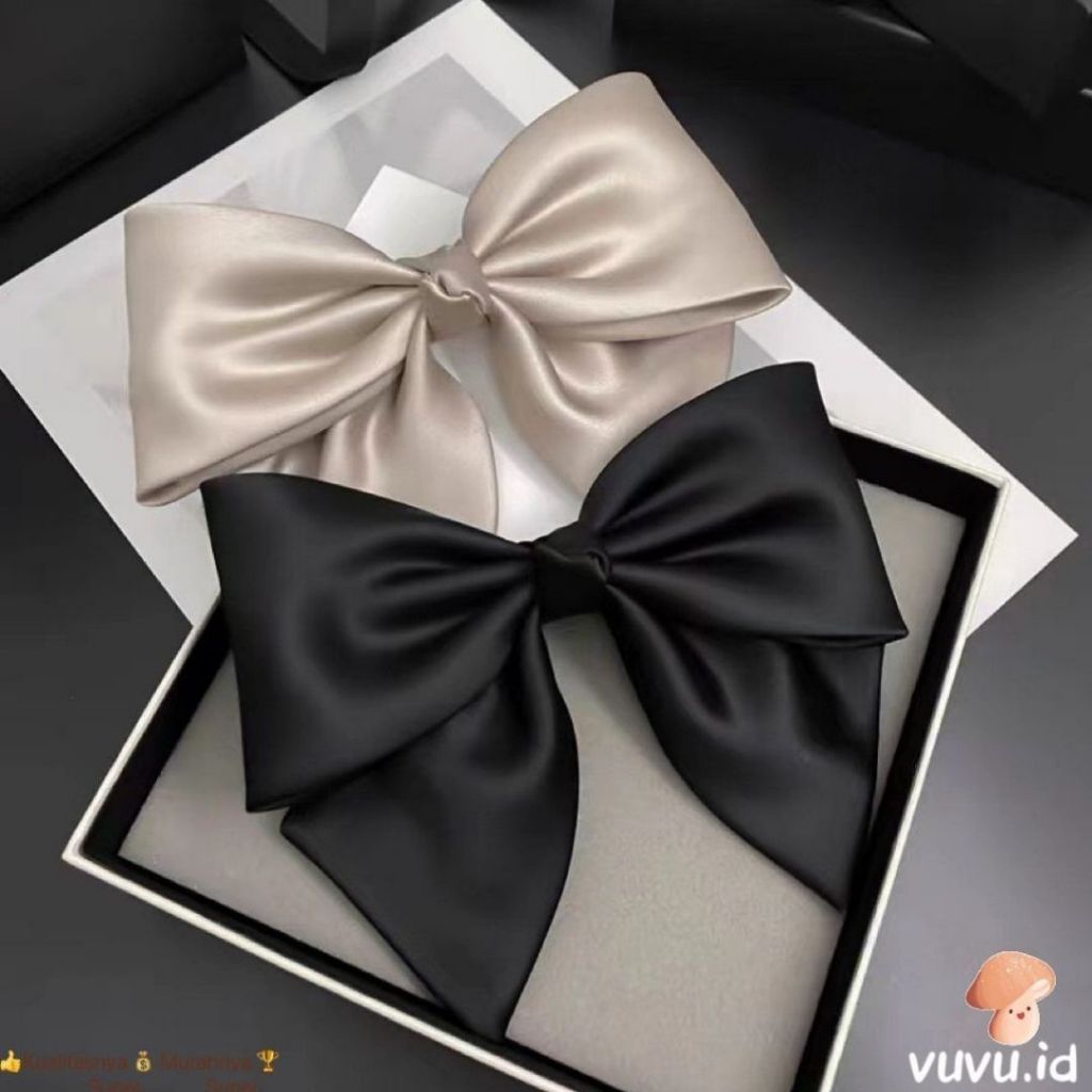 Jepit Rambut Pita Silk Satin Hair Bow / Jepit Rambut Pita Korea / Jepit Pita Silk Satin Premium / Je