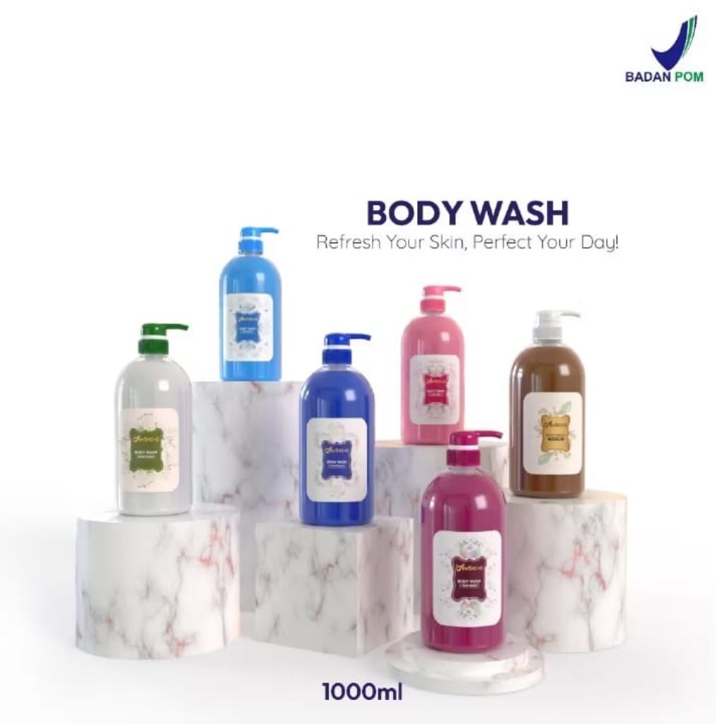 Amorens Body Wash BPOM / Amorens Sabun Mandi Cair 1 Liter melembabkan kulit dan menutrisi kulit