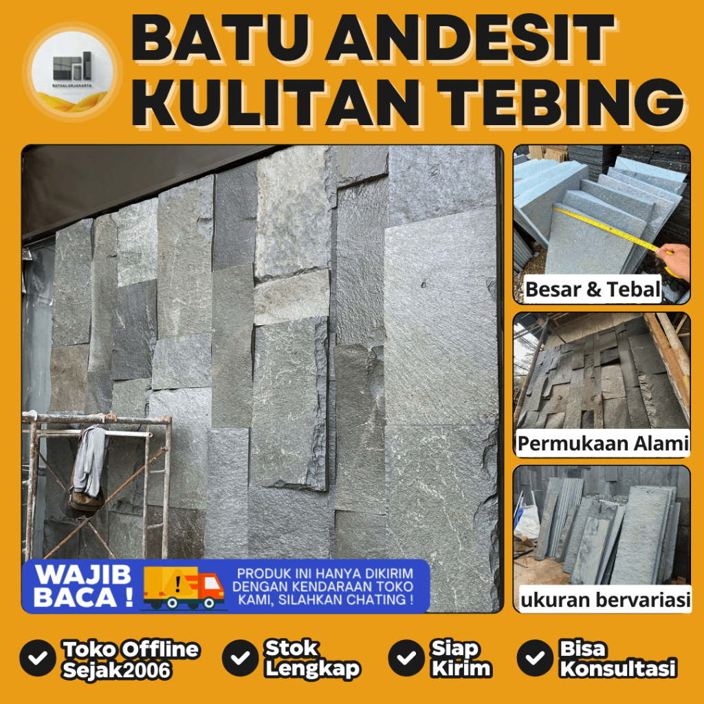Batu Andesit Kulitan Tebing Untuk Dinding Tampilan Kokoh Alami