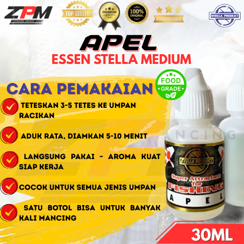 Essen Pancing stella apel 30ml aroma buah umpan ikan mas patin bawal