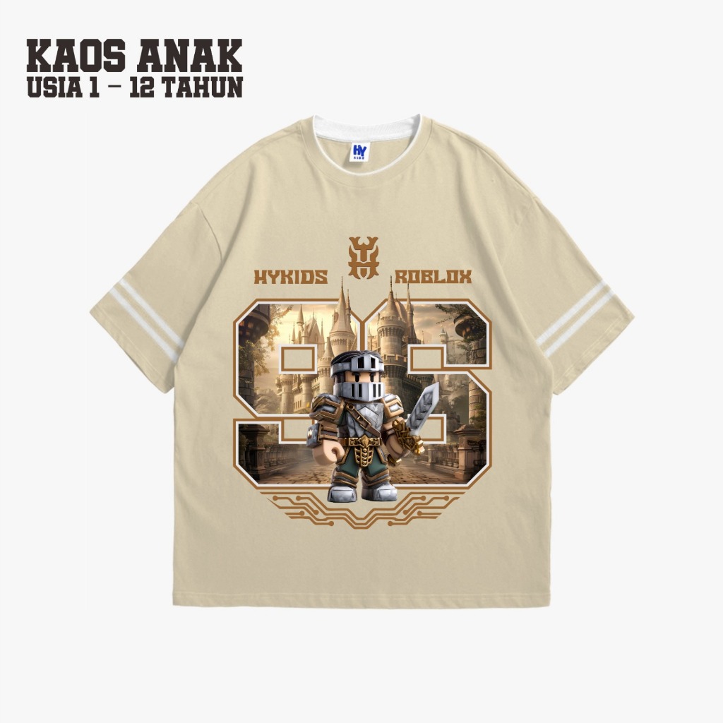 [Free Stiker Nama] Kaos Oversize Anak Hykids Motif Baseball Angka Roblox untuk usia 1-12 Tahun Laki-