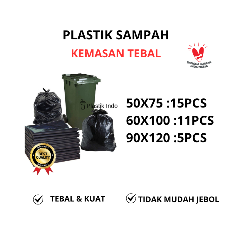 Plastik Sampah Tebal | Kantong Plastik Sampah Ukuran 50X75 60X100 90X120