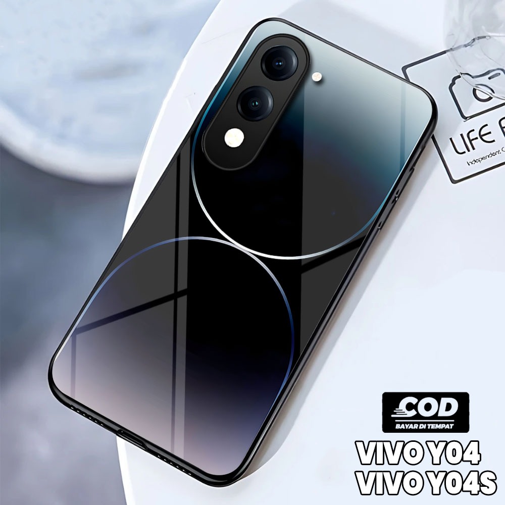 [ M73 ] Case Handphone Vivo Y04 Y04s - Casing Handphone Vivo Y04 Y04s - Softcase Glass Vivo Y04 - Pe