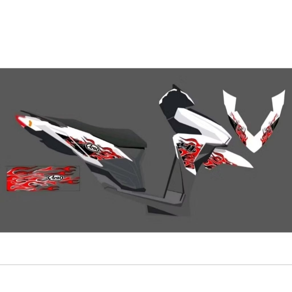 STRIPING STICKER TRANSPARAN VARIO LED OLD DESAIN ARAI HAGA