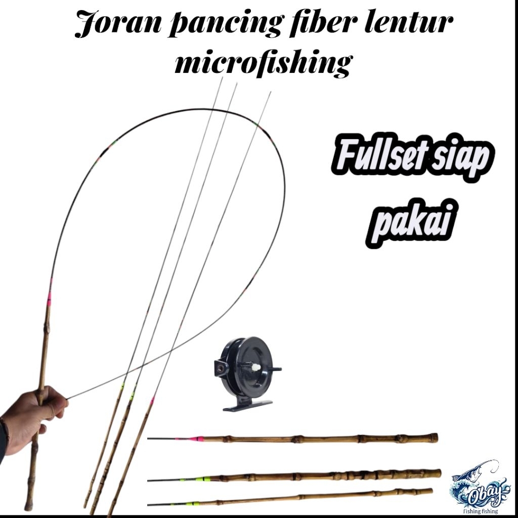 Joran pancing fiber lentur gagang bambu cendani