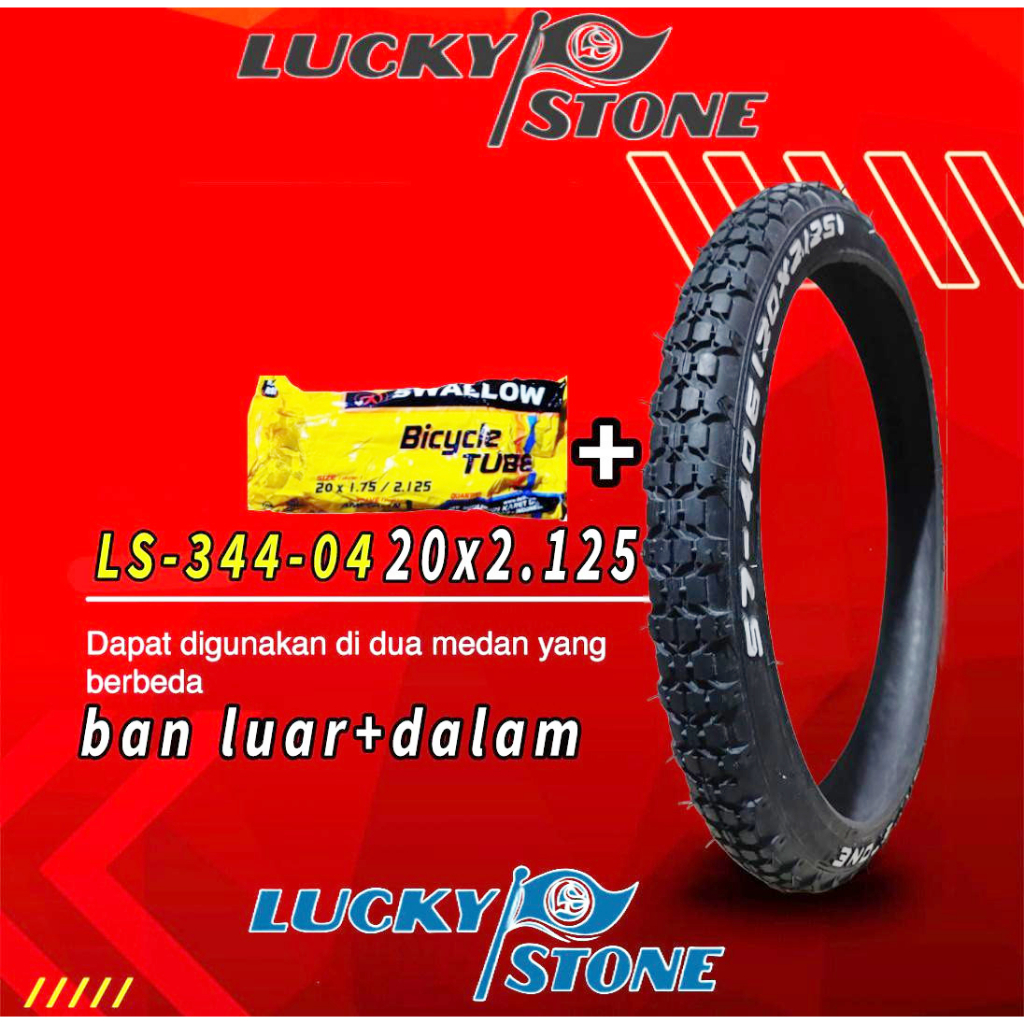 Ban Luar Dalam 20x2.125 / Ban Sepeda 20 x 2.125 lukystone