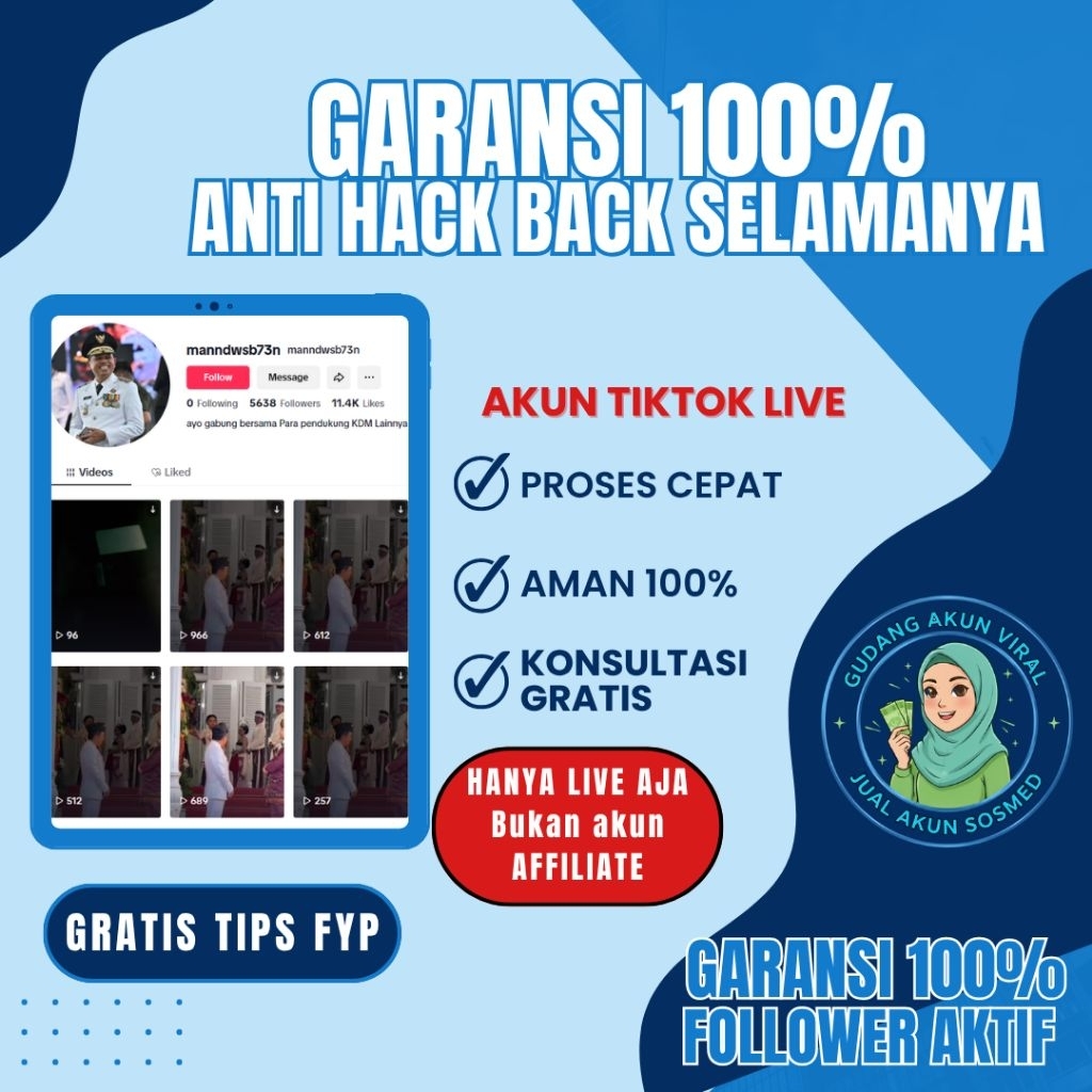 AKUN TIKTOK LIVE HASIL FYP PROSES CEPAT MURAH BANGET ANTI HACK BACK
