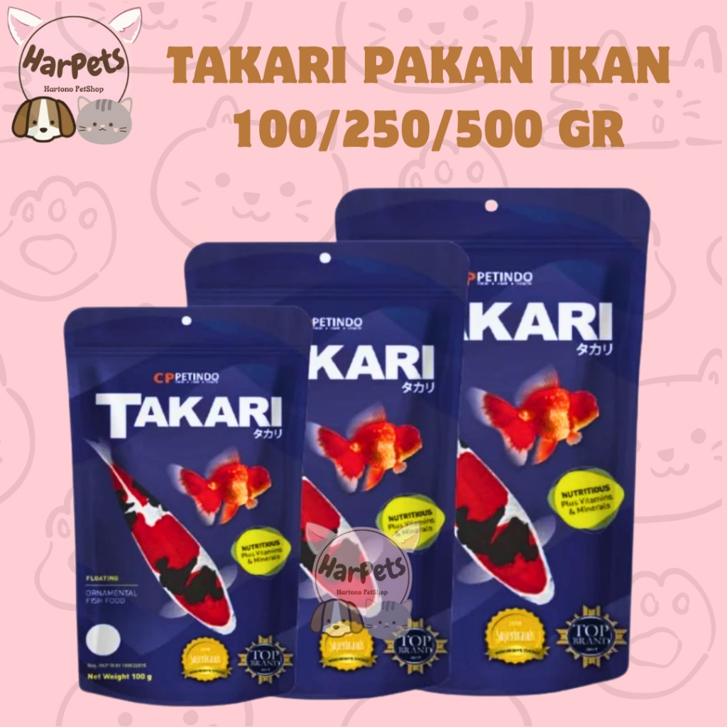 (COD) TAKARI PAKAN IKAN UKURAN 100 250 500 GRAM