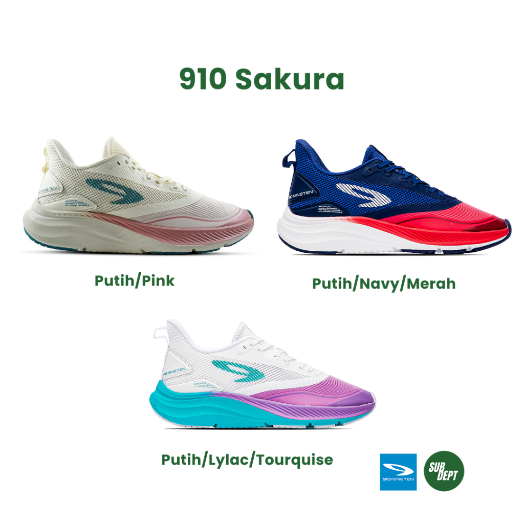 910 SAKURA Sepatu Lari wanita / Sakura 910 Nineten Original