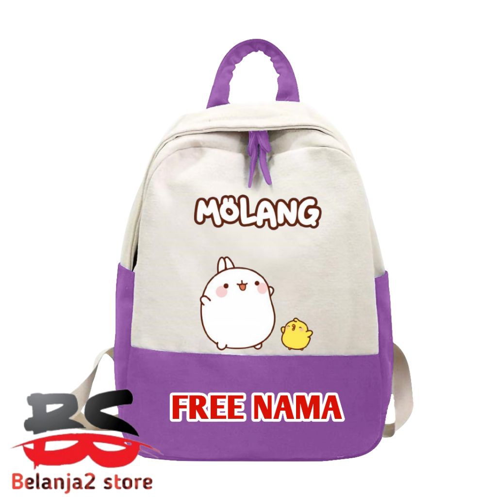 TAS ANAK RANSEL ANAK MOTIF GAMBAR KARTUN MOLANG TAS ANAK FREE NAMA