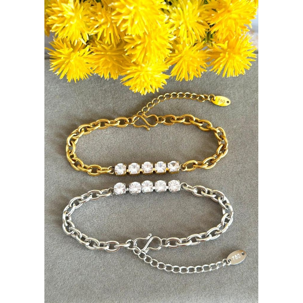 Gelang titanium mata putih