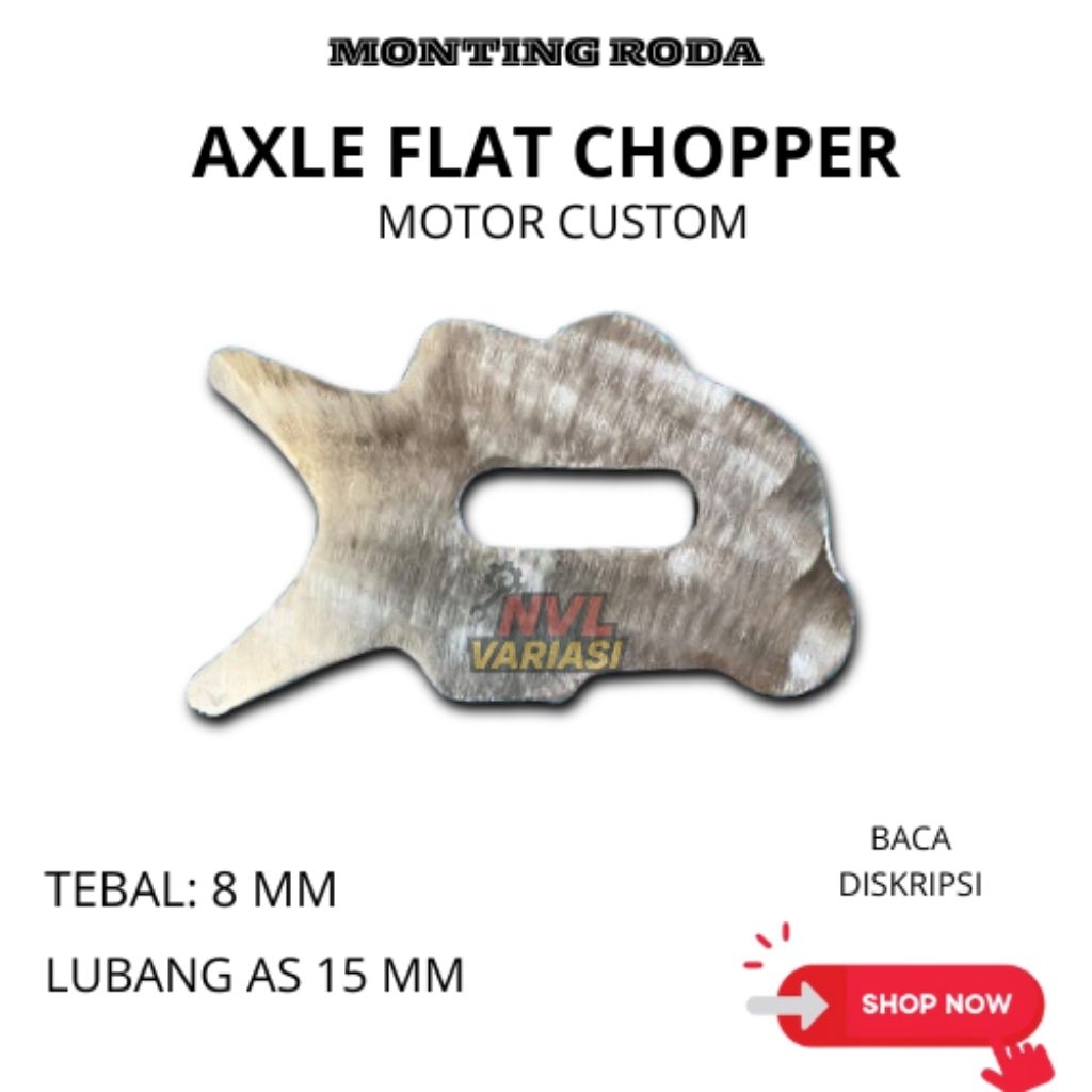 Brecket Monting Roda Motor Custom Axle Flat Chopper Axle Flat Frame Tebal 8mm Lubang As 15mm