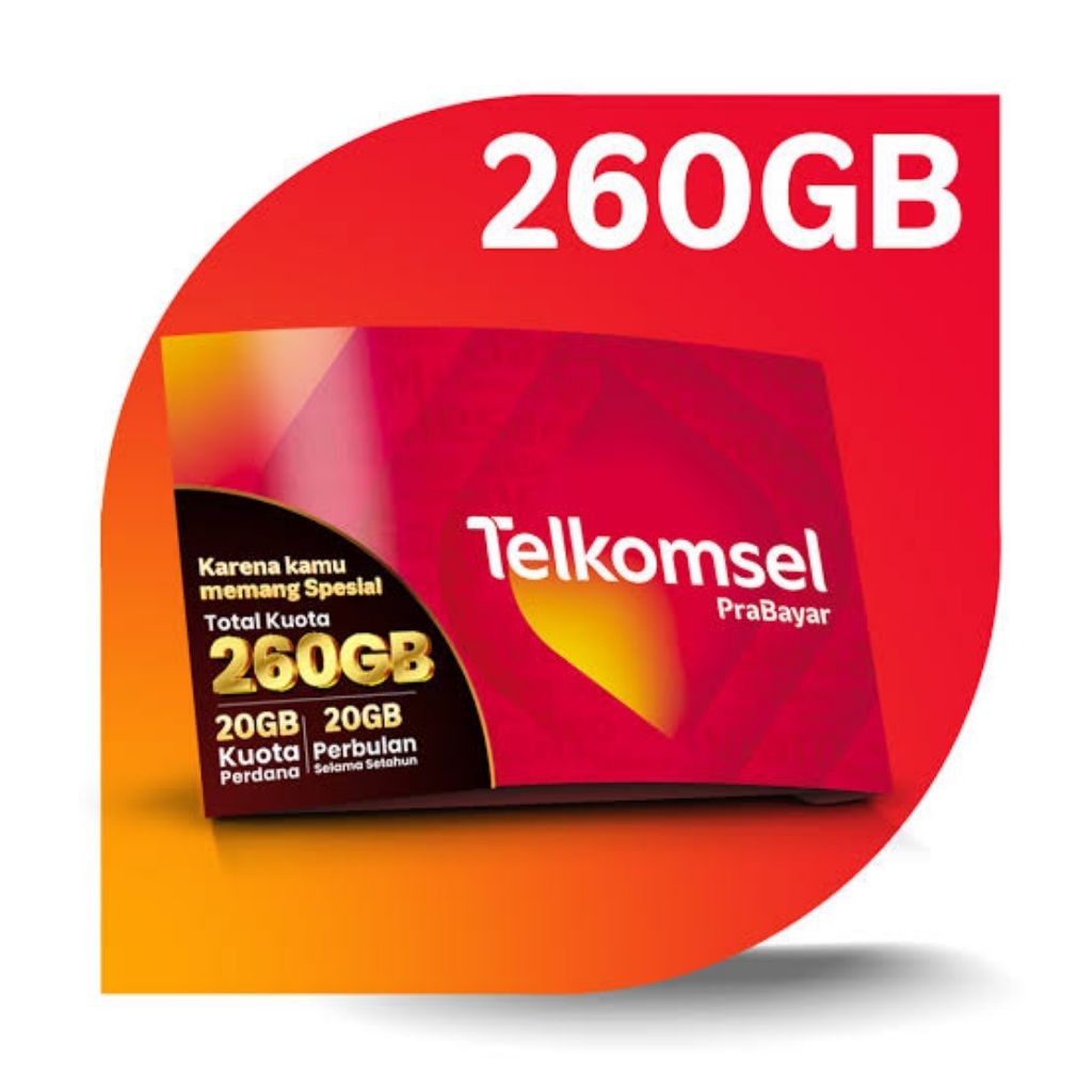 Kartu Perdana Telkomsel Prabayar 888 Kuota 260 GB Selama 1 Tahun, Masa Aktiv Kartu 3 tahun 12 Digit