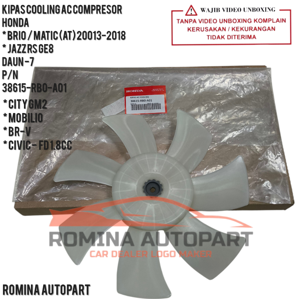 KIPAS AC DAUN KIPAS AC MOBILIO BRIO FREED BR-V 1PC