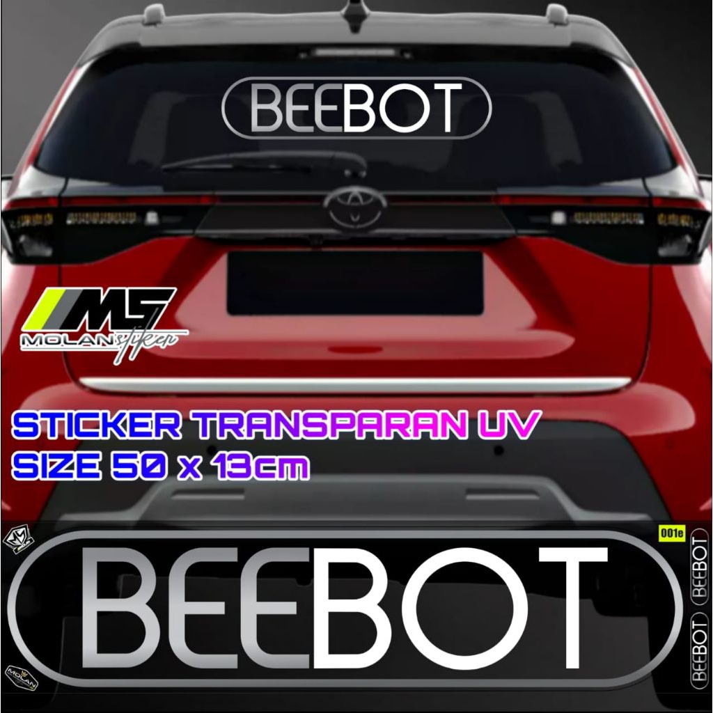 Sticker Transparan Uv Kaca Mobil BEEBOT 50x13 Sticker Kaca Depan Belakang Universal Semua Mobil Truc