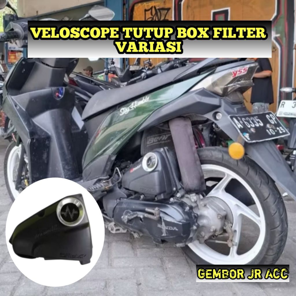 Veloscope Tutup Box Filter Variasi For Beat Fi -Scoopy Fi - Vario 110 Fi - Aksesoris Beat Scoopy Var