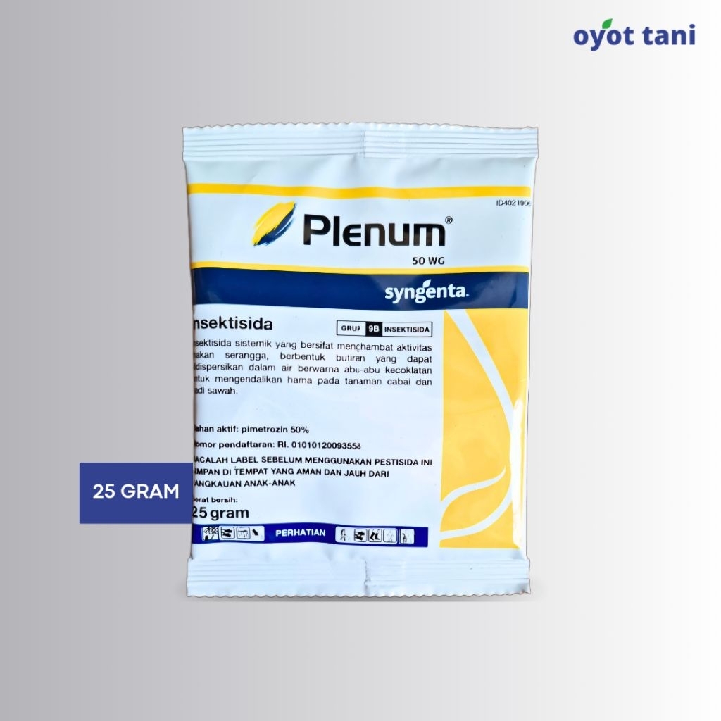 Plenum 50WG 25 gram (Original) | Insektisida Sistemik Bahan Aktif Pimetrozin 50% | Obat Basmi/Pengen
