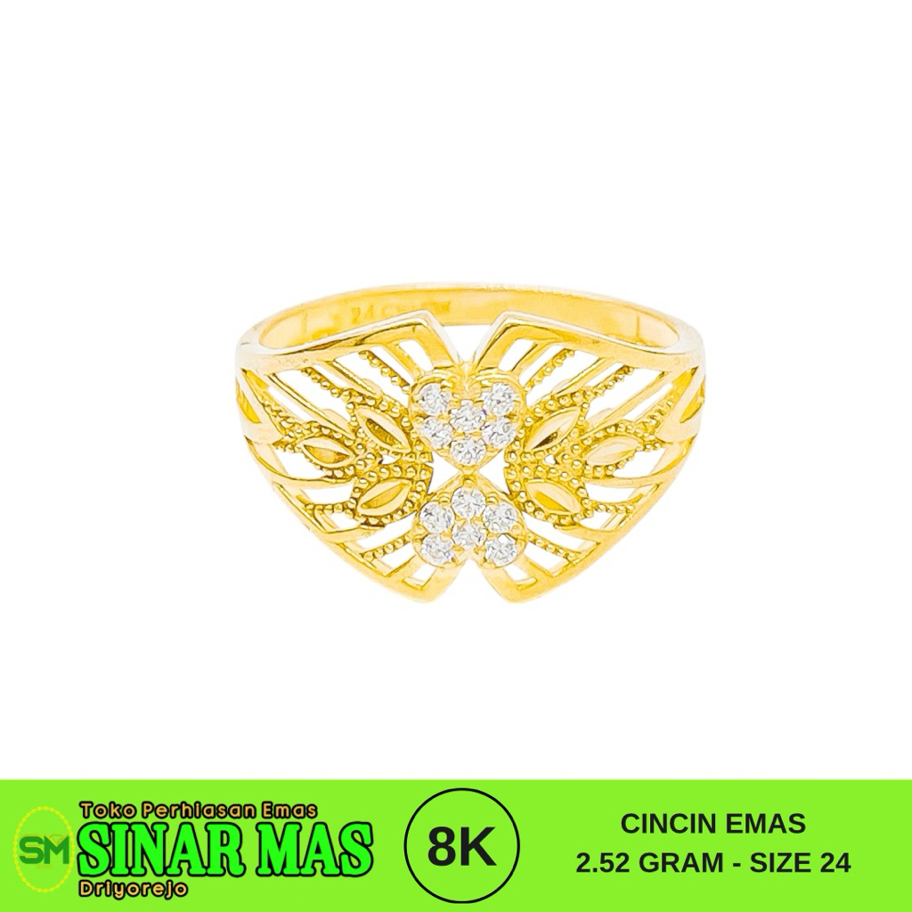 Cincin emas 8 karat 2.52 gram - size 24