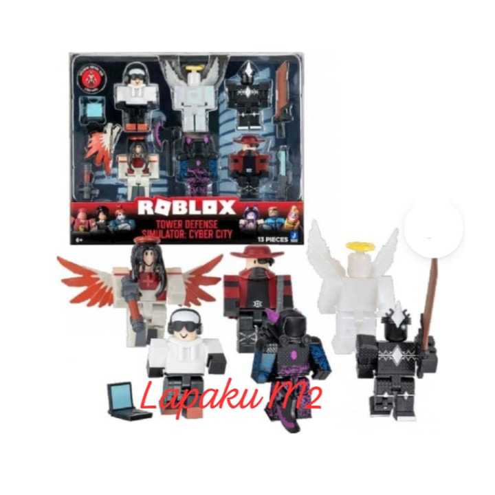 Roblox 6 Figure TOWER DEFENSE SIMULATOR CYBER Angel CITY Playset