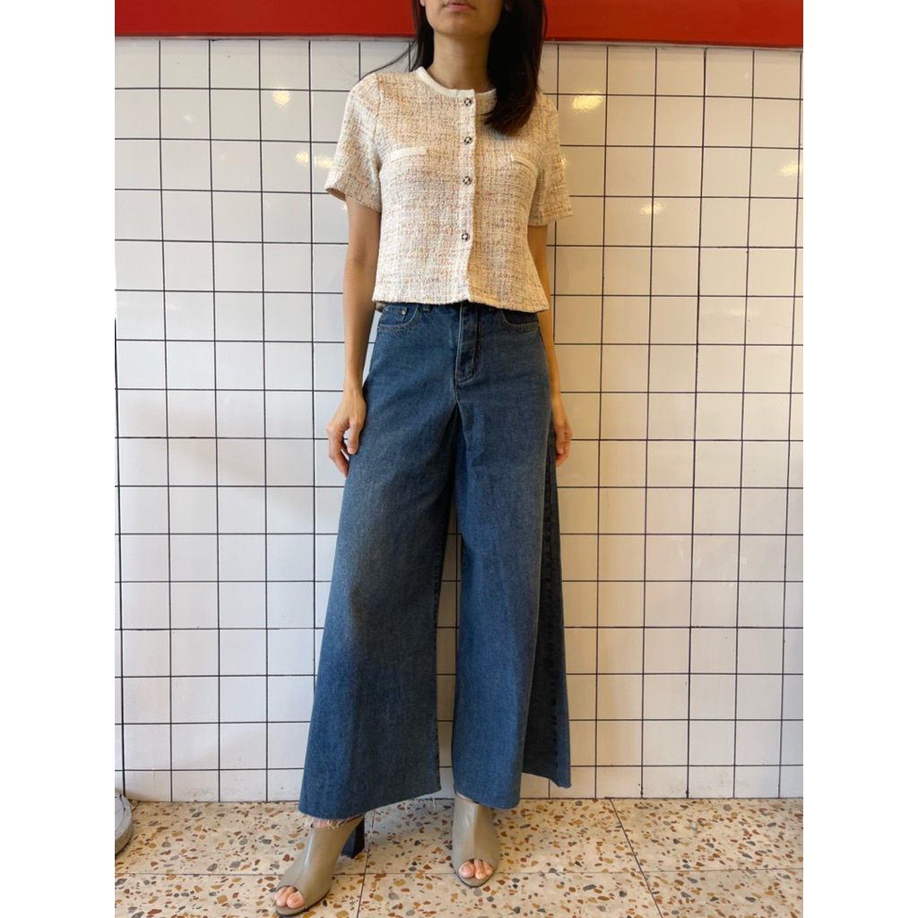 HERSHOP - DENIM KULOT HIGHWAIST