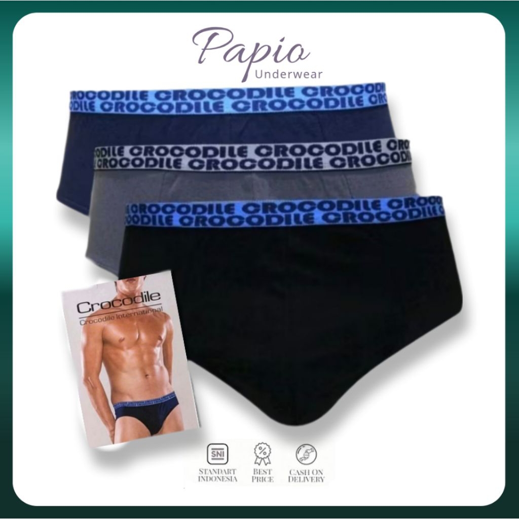 Papio - [3 PCS] Celana dalam pria laki-laki CROCODILE 521-233