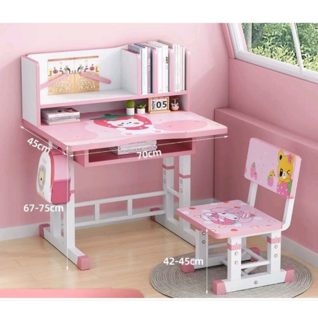 MEJA Belajar Set Karakter Meja Portable Free Kursi Meja Meja Belajar Untuk Anak Anak