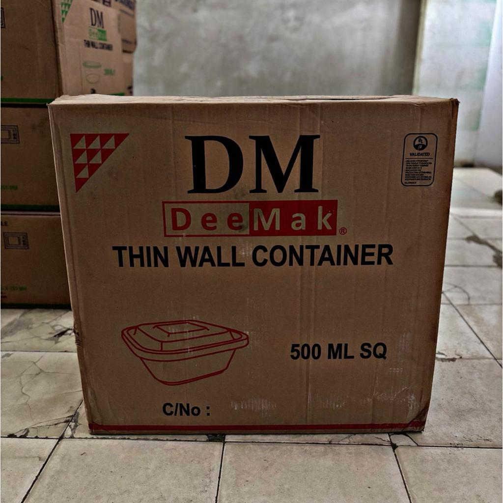THINWALL MEREK DM SQ KOTAK KECIL/KOTAK MAKAN PLASTIK 1 DUS TERMURAH 500ML BERKUALITAS