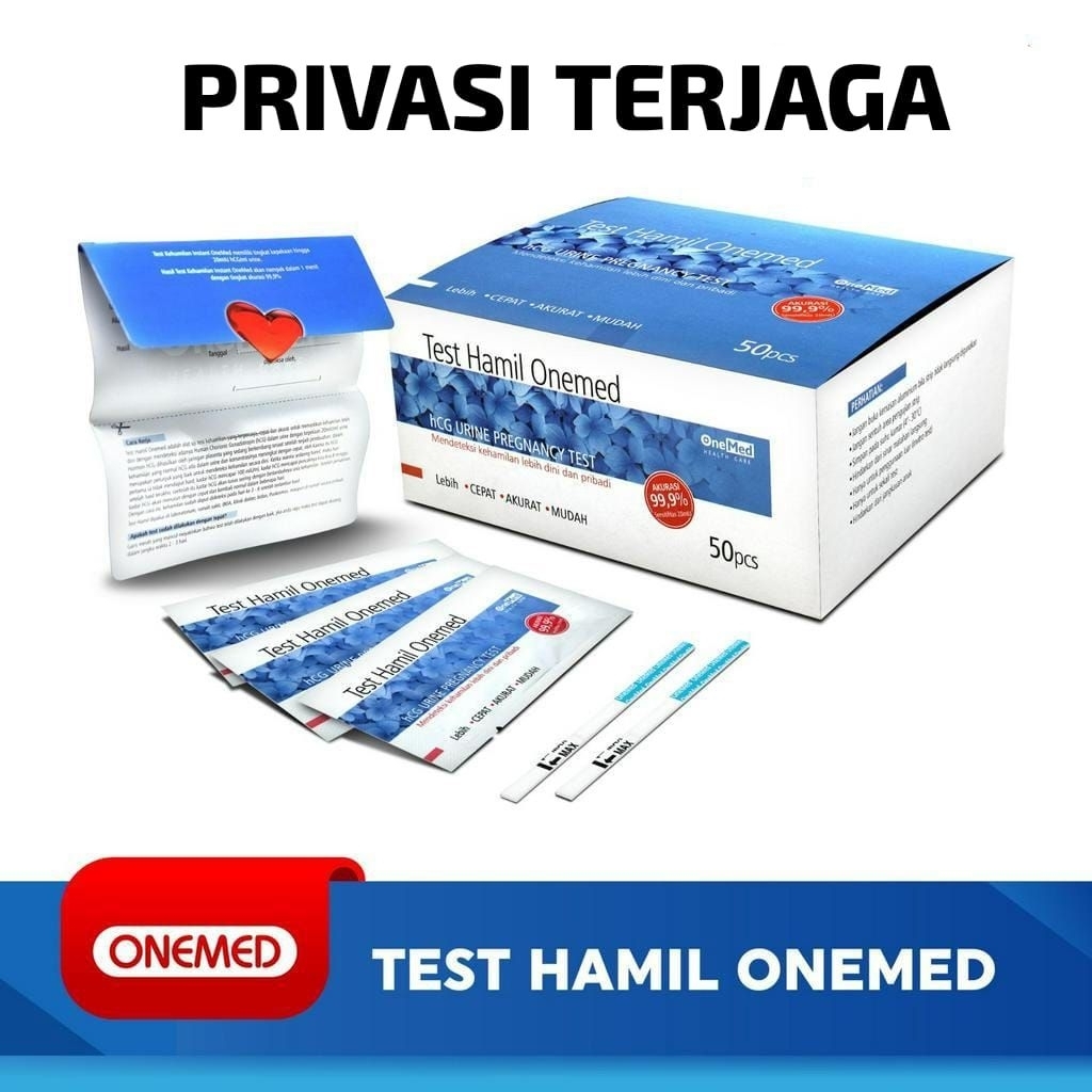 (Test hamil Onemed 1 box isi 50pcs original ) privasi terjaga Aman Testpack kehamilan hcg tespek  st