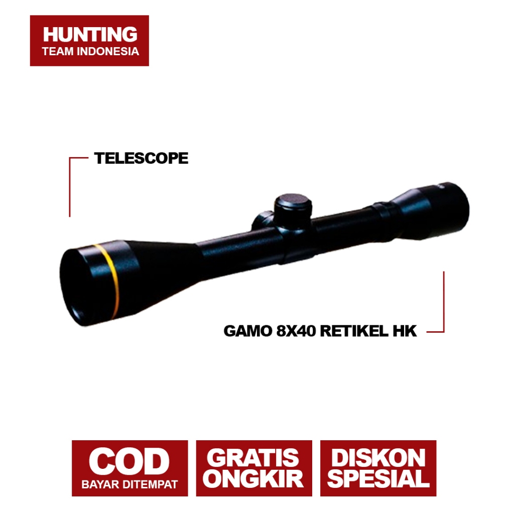 Or42 Teleskop Gamo Nitro 8x40 Reticle HK Premium - Teropong Outdoor - View Luas