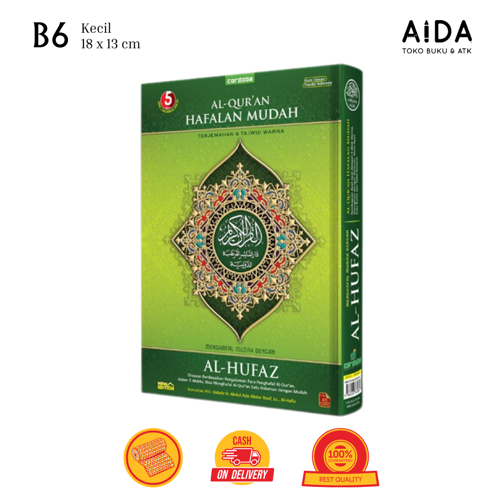 Mushaf Al Quran Hafalan Al Hufaz B6 Travel Terjemah Tajwid Warna 5 Blok Hc Penerbit Cordoba