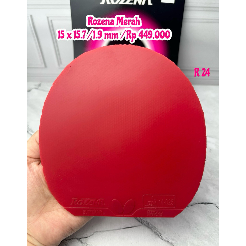 SECOND KARET PINGPONG TENIS MEJA BEKAS BUTTERFLY ROZENA WARNA MERAH