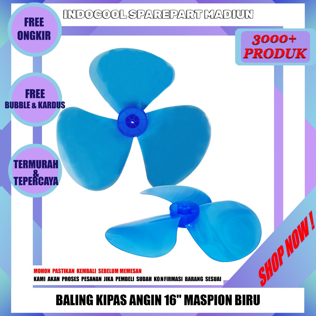 BMB BALING KIPAS ANGIN LENTUR / BALING KIPAS ANGIN 16" MASPION BIRU