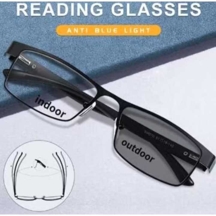 Kacamata BLUECROMIC Pria Minus Asli Optik Anti Radiasi Uv400 Frame Kotak Kecil Metal Titanium Tangka