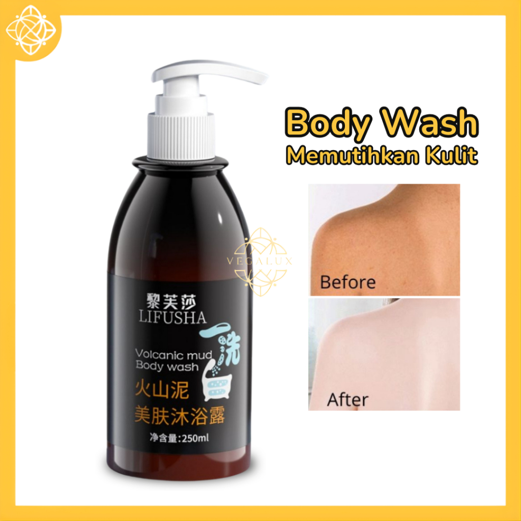 LIFUSHA Body Wash Moisturizing Sabun Mandi Cair Mencerahkan & Memutihkan Kulit 250ML SB078