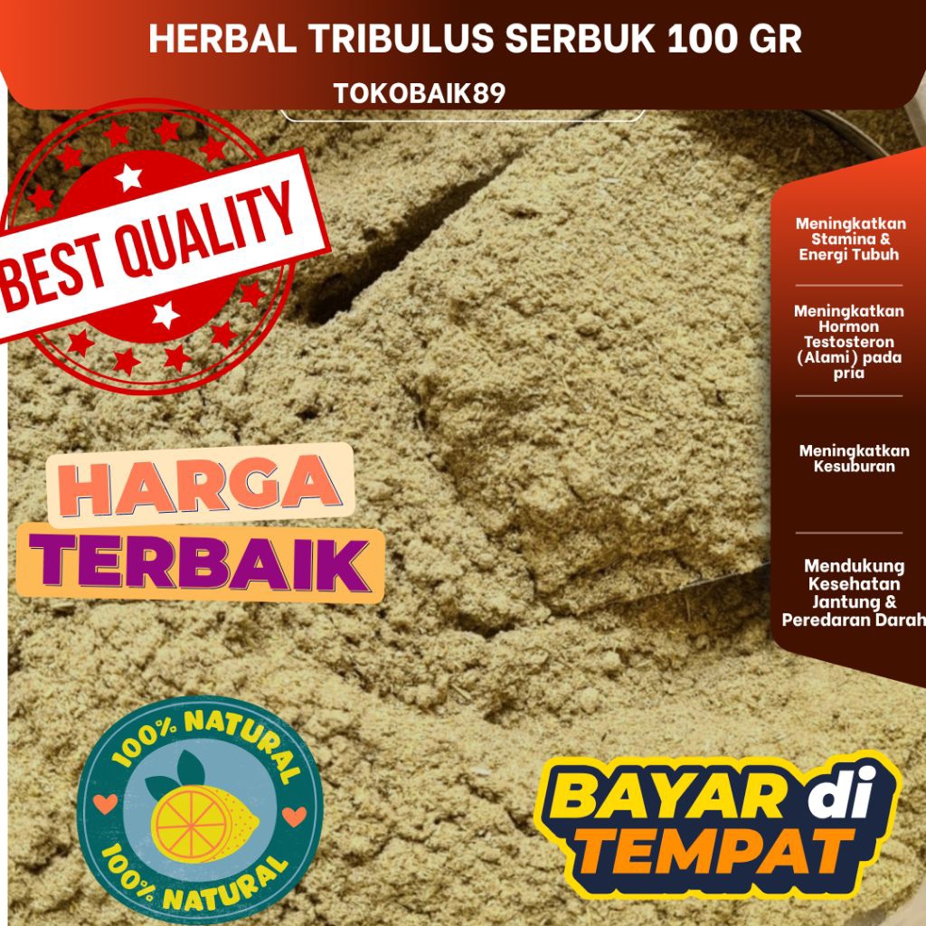 Herbal Tribulus premium Alami Tanpa Campuran Isi 100 gr