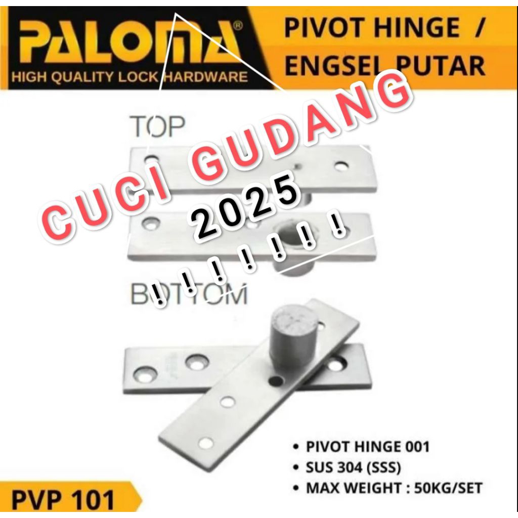 PVP 101 PALOMA - ENGSEL PUTAR PIVOT JENDELA PINTU STAINLESS SUS304