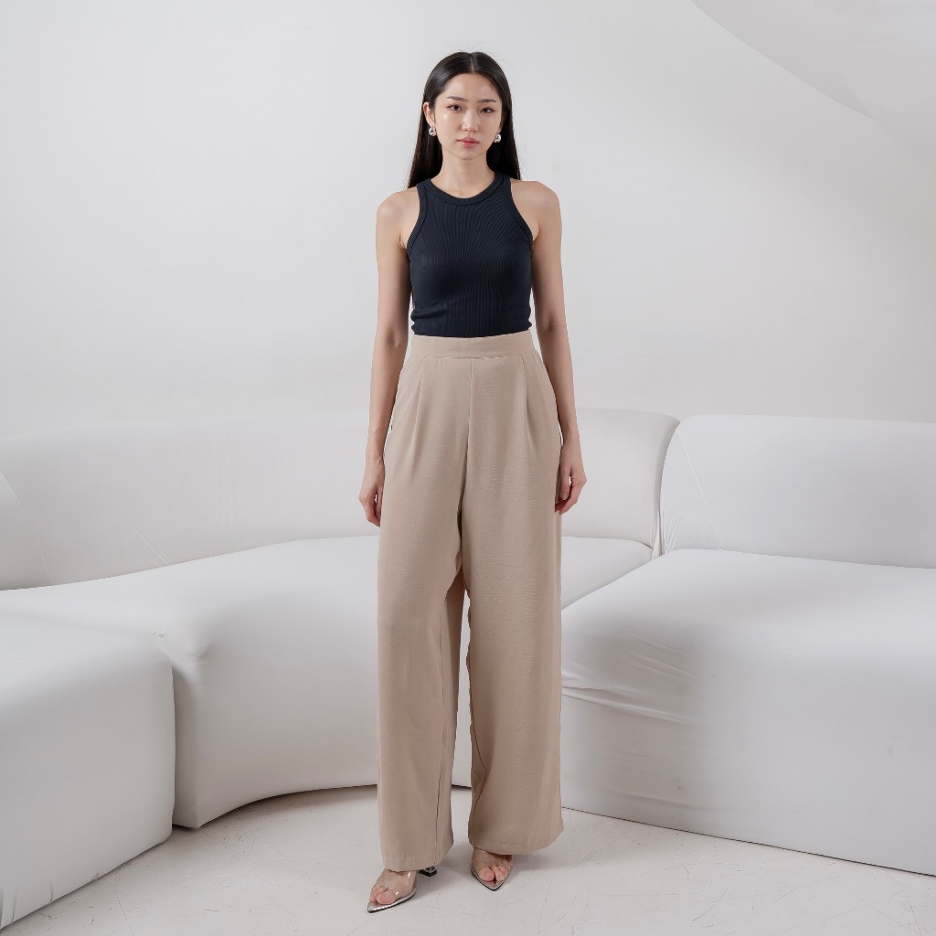 Georgios Women l Ely Culottes Pants | Celana Panjang Kulot Wanita Kekinian Bawahan Casual High Waist
